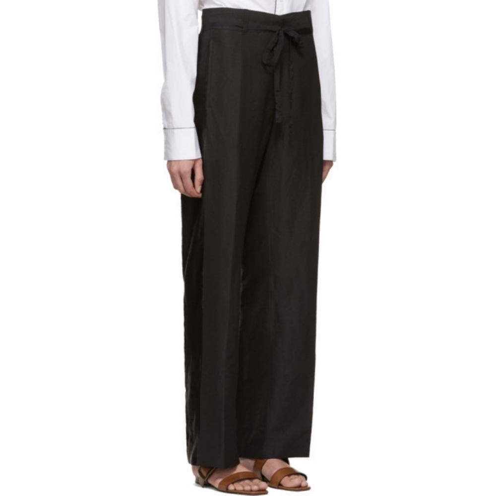 Ann Demeulemeester Black Linen and Silk Trousers size M (36) BNWT Missing Belt!! - Picture 2 of 15